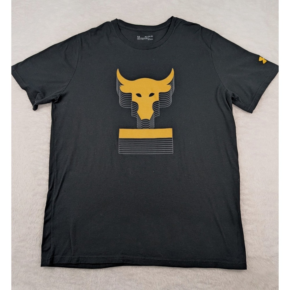 Under Armour Project Rock Graphic T Shirt Men's 2XL Black Crew Neck Short Sleeve